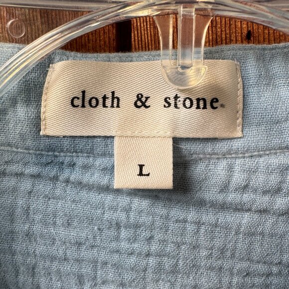 NWOT Anthropologie Cloth & Stone Blue Tie Dye Button Front Dress - Women's Large - Picture 3 of 12